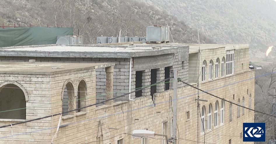 Renovation work by the KRG on the Pere-Khosh-Ava Yezidi shrine, Shekhan district, Kurdistan Region, April 8, 2022. (Photo: Kurdistan  24)